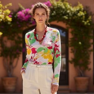 Tahari Casual Ling Sleeve Top Size L